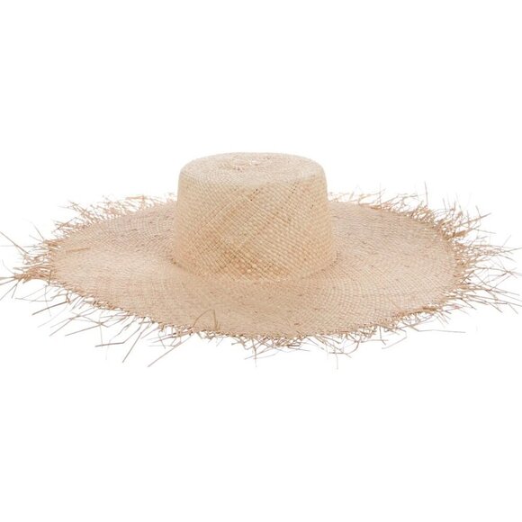 New Eugenia Kim Valentina Frayed Edge Palm Straw Adjustable Nude/Multi Sun Hat main image 6